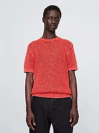 Crochet Mesh Crewneck T-Shirt