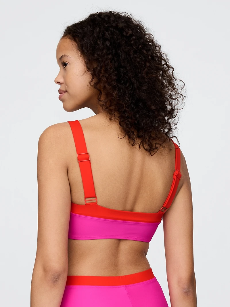 Colorblock Bandeau Bikini Top