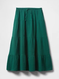Cotton Gauze Tiered Maxi Skirt