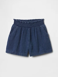 Baby & Toddler Crinkle Gauze Denim Pull-On Shorts