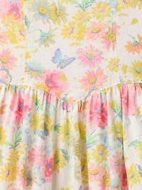 Kids Linen-Cotton Floral Dress