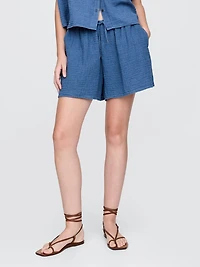 Cotton Gauze Denim Easy Shorts