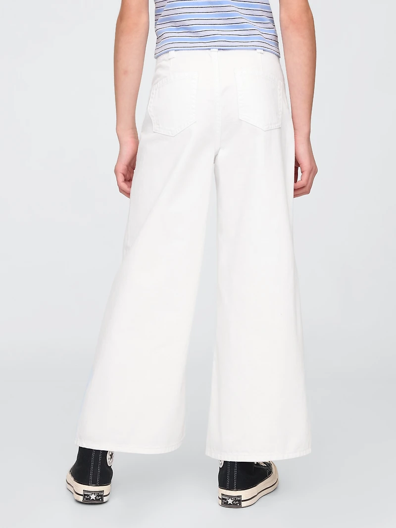 Kids High Rise Stride Wide-Leg Ankle Jeans