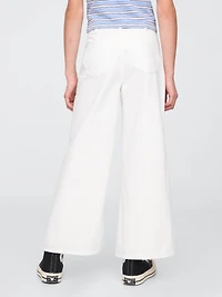 Kids High Rise Stride Wide-Leg Ankle Jeans