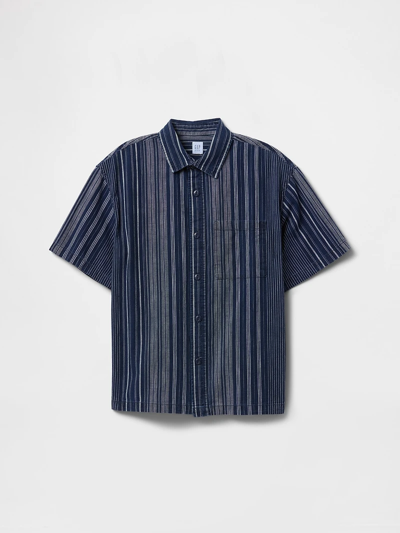 Kids Relaxed Indigo Stripe Shirt