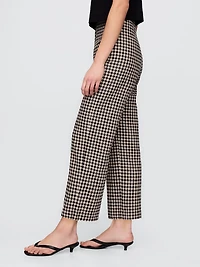 Linen-Blend Relaxed Straight Ankle Pants