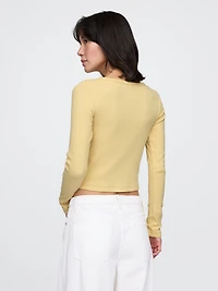 Heavyweight Rib Boatneck Crop T-Shirt