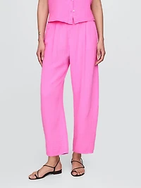 Cotton Gauze Easy Barrel Pants