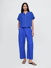 Cotton Gauze Easy Barrel Pants