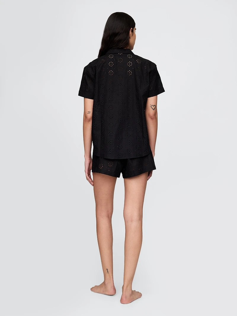 Eyelet Poplin PJ Boxer Shorts