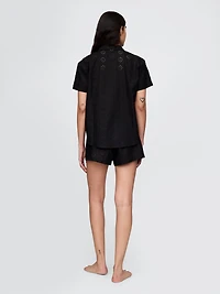 Eyelet Poplin PJ Boxer Shorts