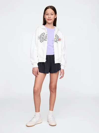 Kids Quick-Dry Butterfly-Hem Run Shorts