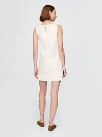 Linen-Blend Mini Shift Dress