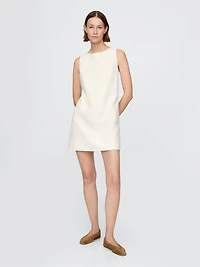 Linen-Blend Mini Shift Dress