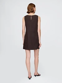 Linen-Blend Mini Shift Dress