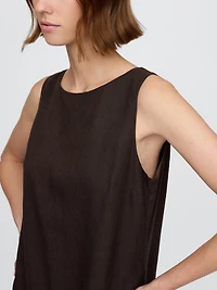 Linen-Blend Mini Shift Dress