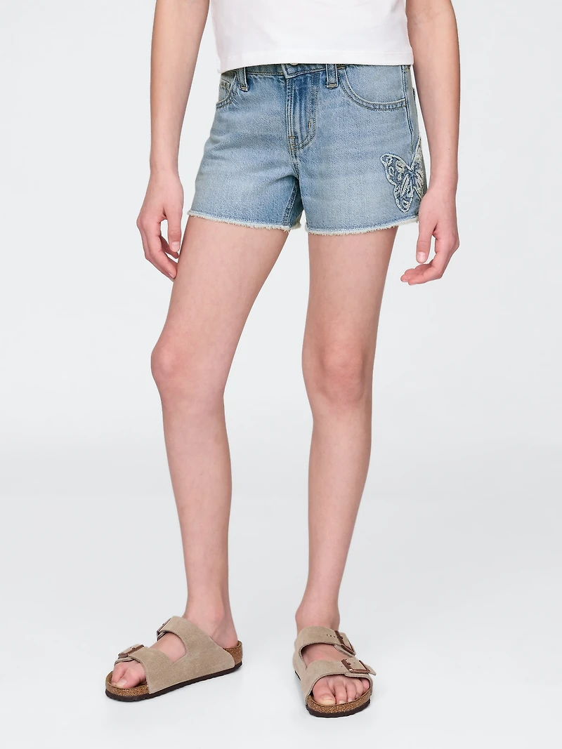 Kids Low Rise Stride Denim Shorts
