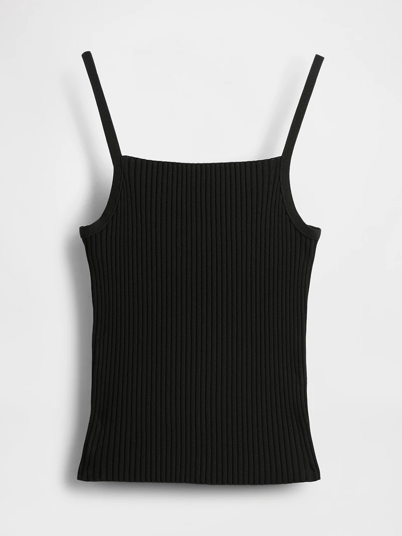 Rib Sweater Crop Tank Top