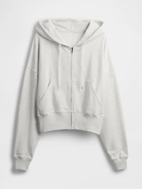French Terry Oversized Zip Wedge Hoodie