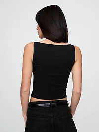 CloseKnit Jersey Boatneck Crop Tank Top