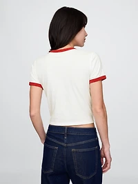 Cotton Jersey Graphic Shrunken T-Shirt
