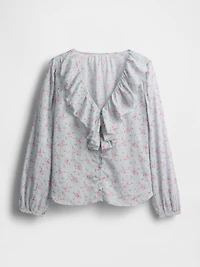 Ruffle V-Neck Shirt