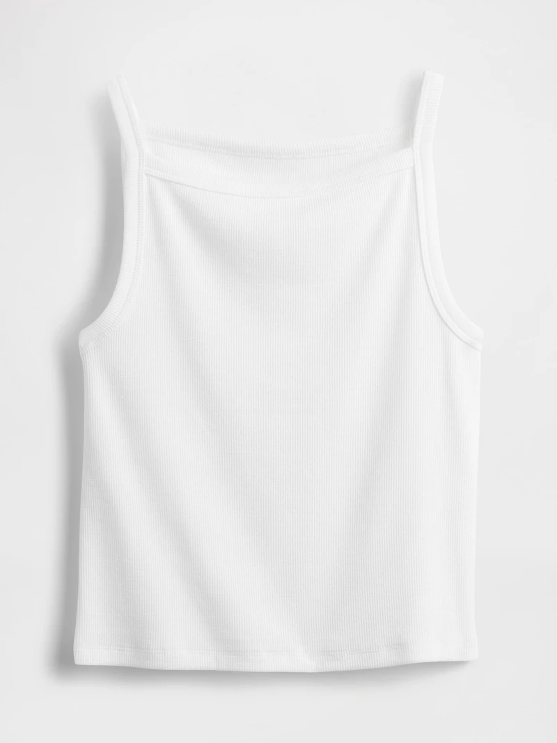 Modern Apron-Neck Crop Tank Top