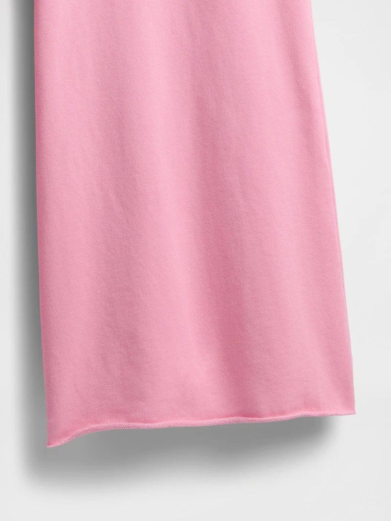 French Terry Wide-Leg Rolled-Hem Sweatpants
