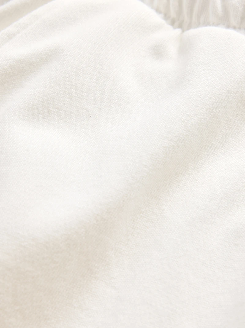 French Terry Wide-Leg Rolled-Hem Sweatpants