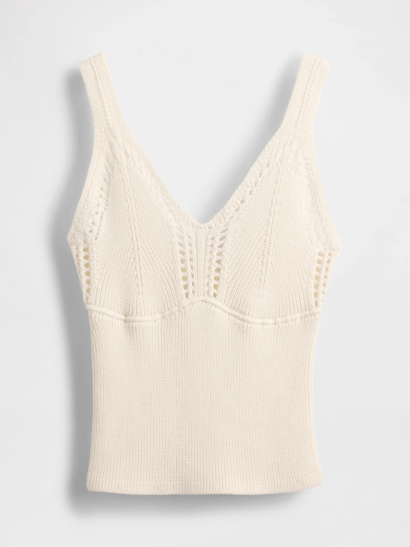 Crochet Sweater Crop Tank Top