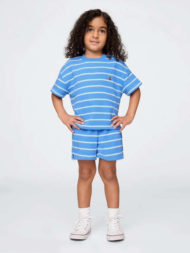 Ensemble à rayures texturées en jersey bouclette pour Bébé et Tout-petit