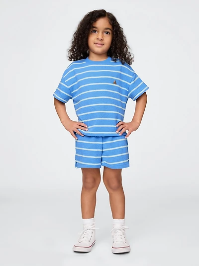 Ensemble à rayures texturées en jersey bouclette pour Bébé et Tout-petit