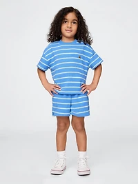 Ensemble à rayures texturées en jersey bouclette pour Bébé et Tout-petit