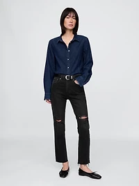 High Rise Cheeky Straight Jeans