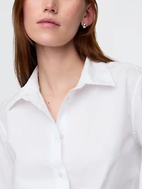 Organic Cotton Fitted Crop Shirt