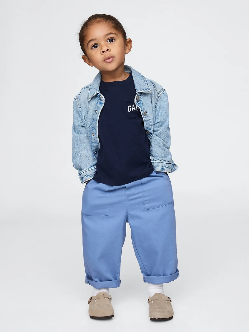 Pantalon coupe baril à taille élastique ultra-doux pour Bébé et Tout-petit