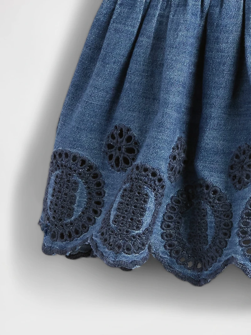 Baby Denim Eyelet Outfit Set