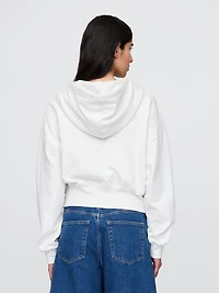French Terry Oversized Zip Wedge Hoodie