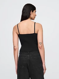 Rib Sweater Crop Tank Top