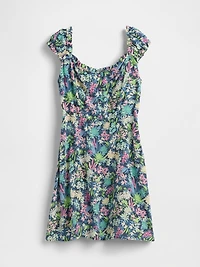 Puff-Sleeve Sweetheart Mini Dress
