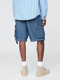 11" Baggy Denim Cargo Shorts