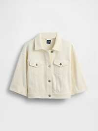 Heavyweight French Terry Denim Crop Jacket