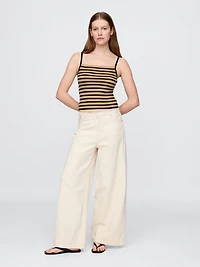 Rib Sweater Crop Tank Top