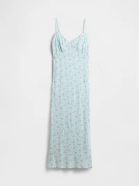 Ruffle-Trim Maxi Slip Dress