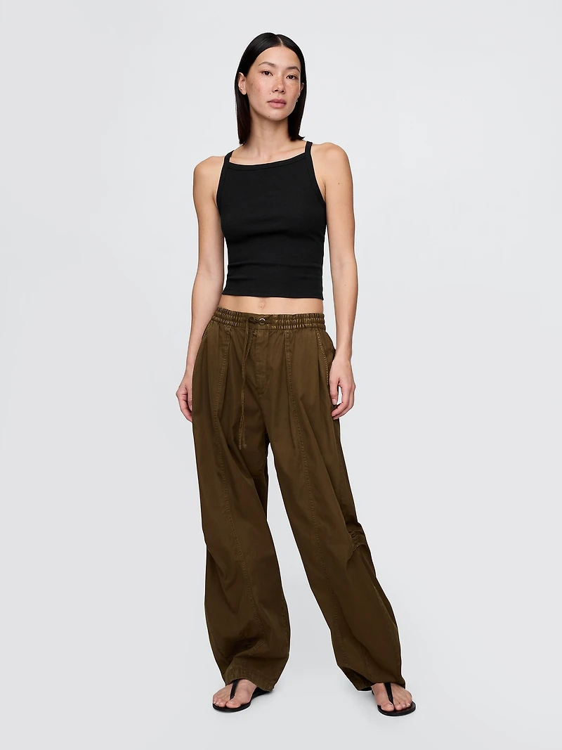 Modern Apron-Neck Crop Tank Top