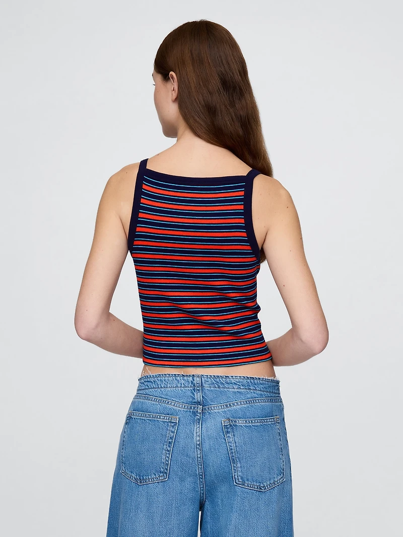 Modern Apron-Neck Crop Tank Top