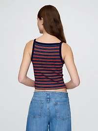 Modern Apron-Neck Crop Tank Top
