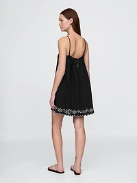 Cotton Gauze Embroidered Swing Dress