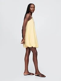 Linen-Blend Bubble Mini Dress