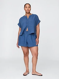 Cotton Gauze Denim Easy Shorts